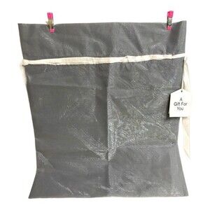 Large Gray Mesh Gift Bag